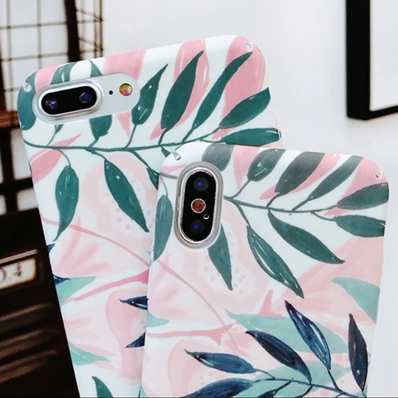 iPhone X, 7/8 Plus Hard Case Floral Leaf Pattern - Picture 5 of 5